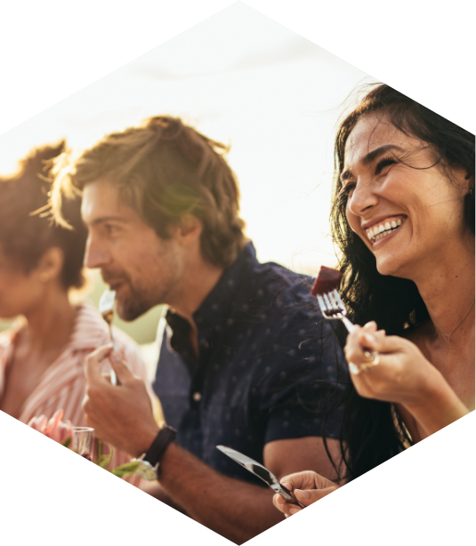 Image showing happy people eating