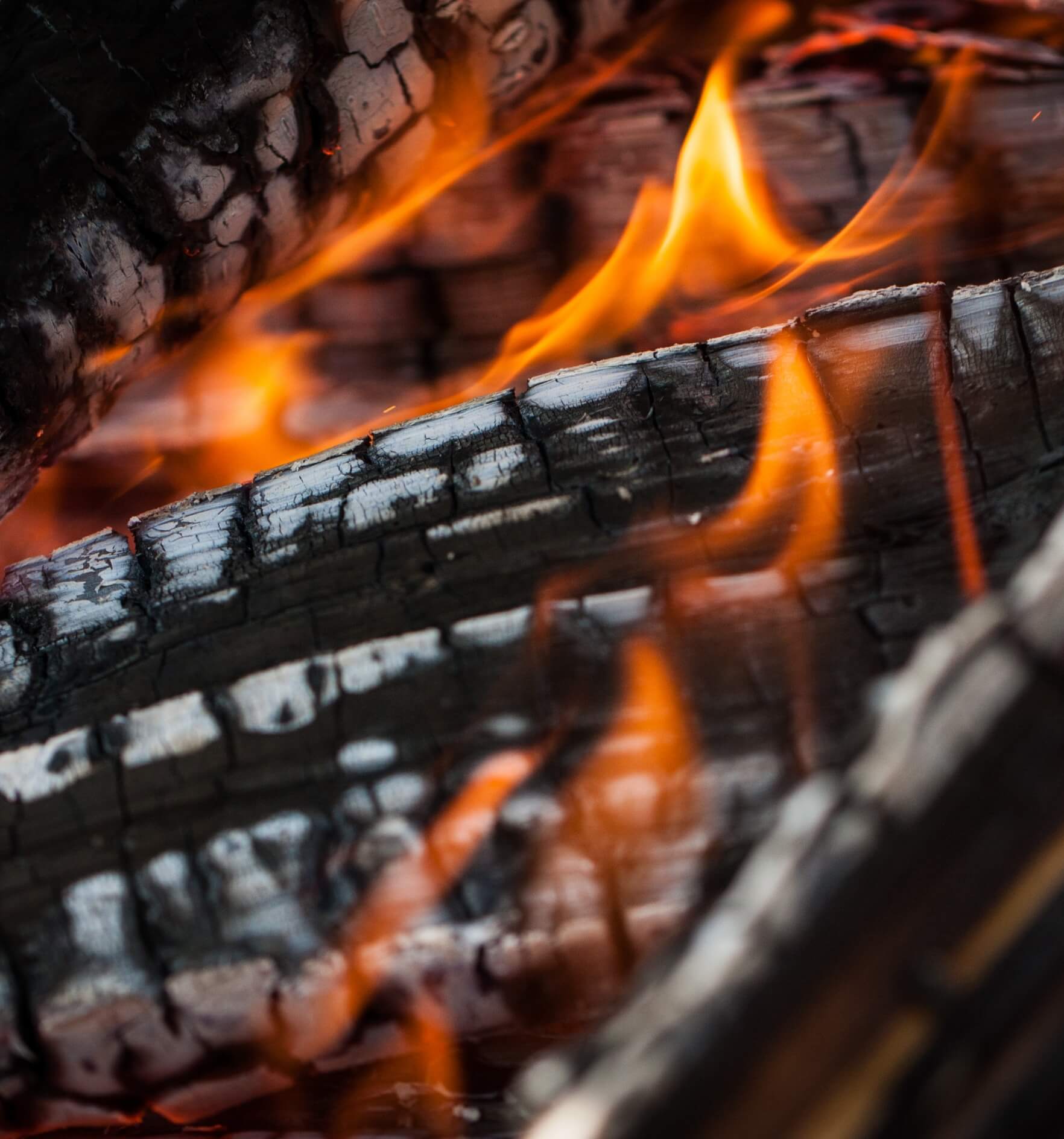 Image showing charcoal for barbecue with flames