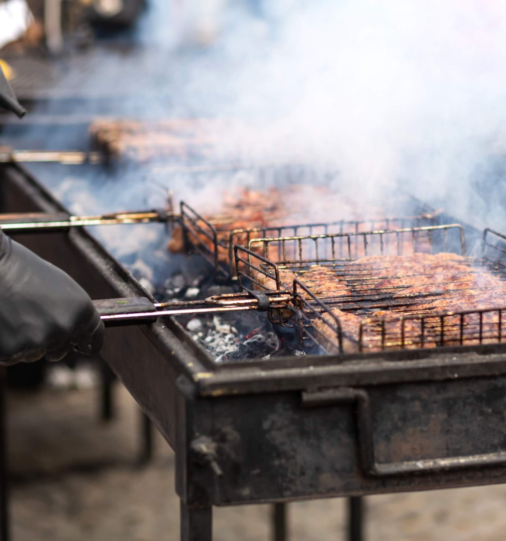 Image showing a big barbecue with different grills